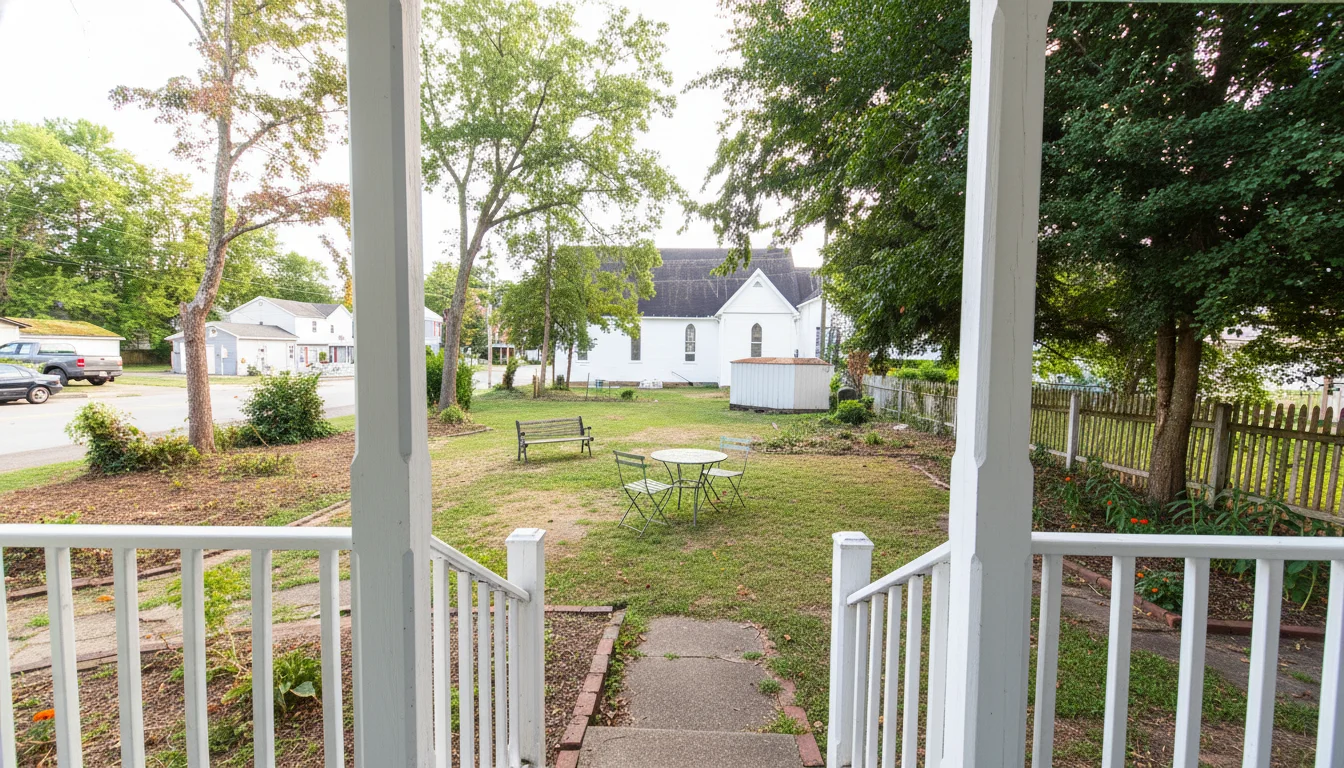 Garden seating areas with bistro tables