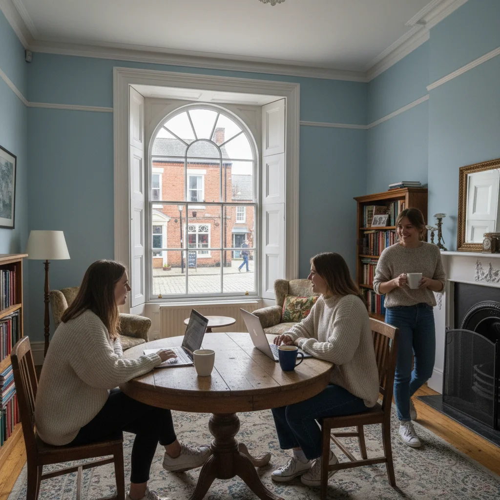 Students at Laptop Kiosks
