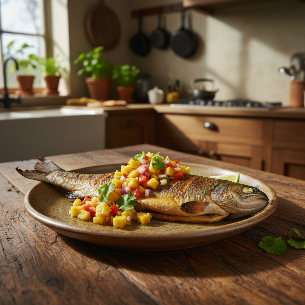Grilled Trout with Pawpaw Salsa